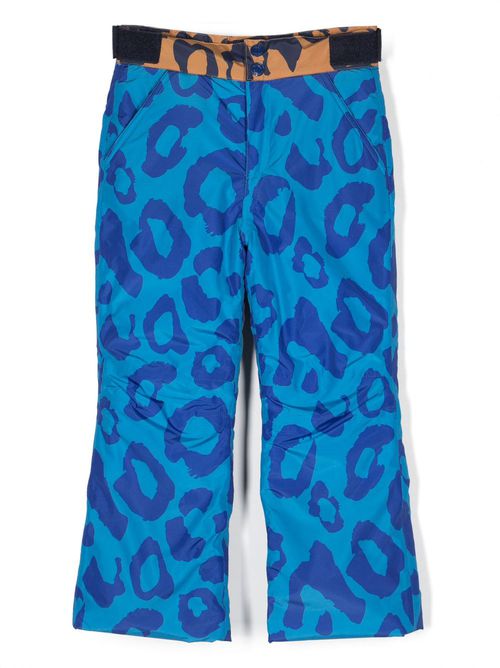 Cheetah-print snow trousers - Blue