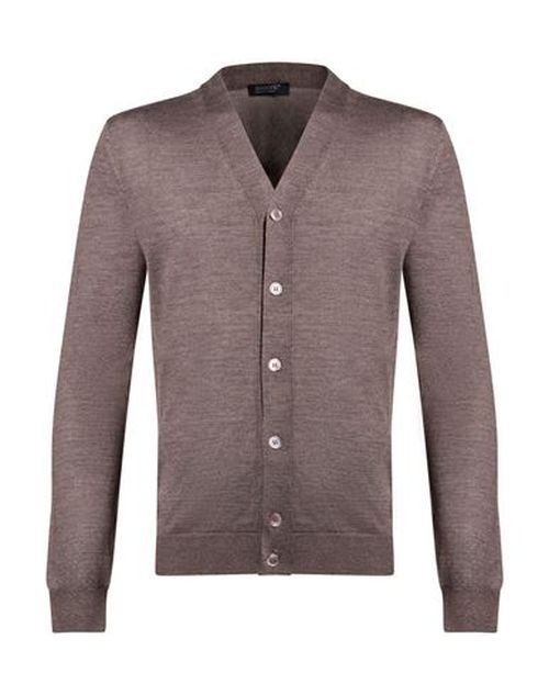 Man Cardigan Taupe Size 42 Cashmere, Silk