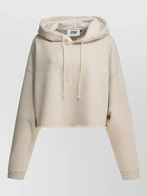 Golden Goose - cropped hoodie star motif drawstring hood