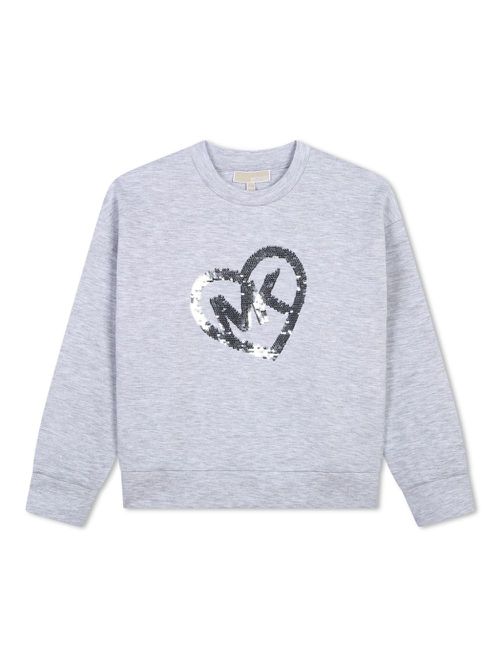 Sequinned-logo crew-neck sweatshirt - Grey