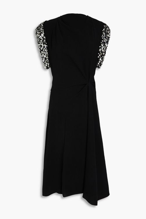 Leronia sequin-embellished crepe midi dress - Black - FR 34