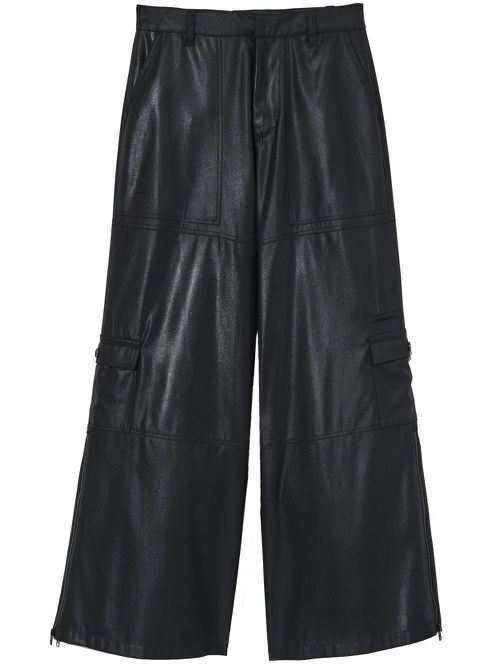 Wide-leg cargo trousers - Black