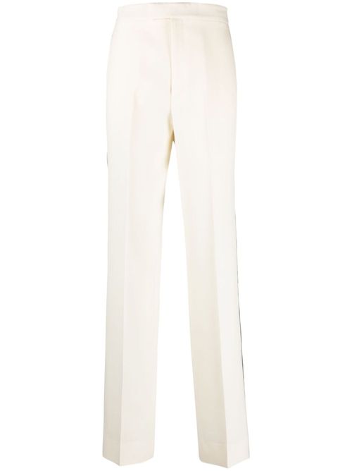 Side-stripe wool trousers - White