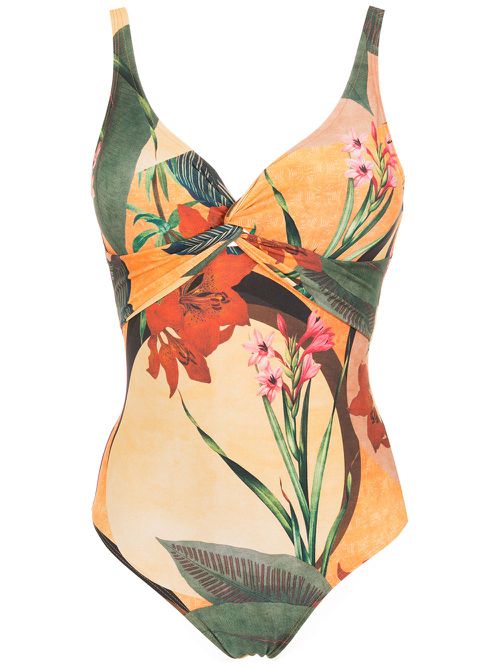 Adriana floral-print swimsuit - Yellow