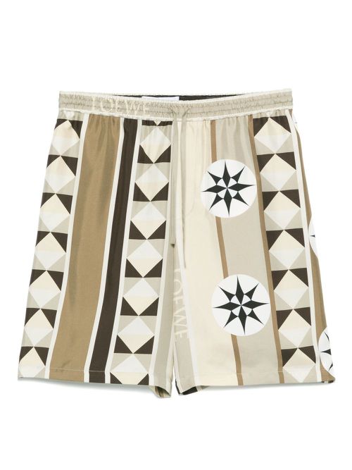 Graphic-print shorts - Neutrals