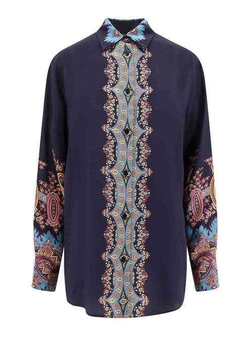 Silk shirt with floral print