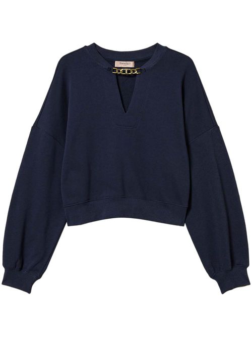 Oval T-chain sweatshirt - Blue