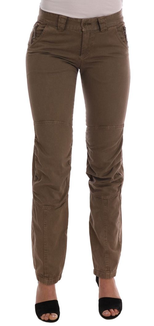 Cotton Casual Slim Fit Trousers — Brown