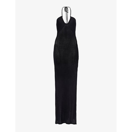 Womens Black Sia Rayon Knitted Dress S