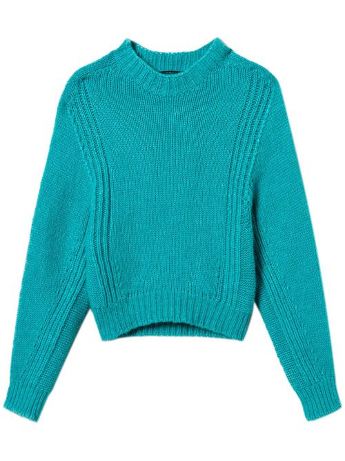 Crew-neck knitted jumper - Green