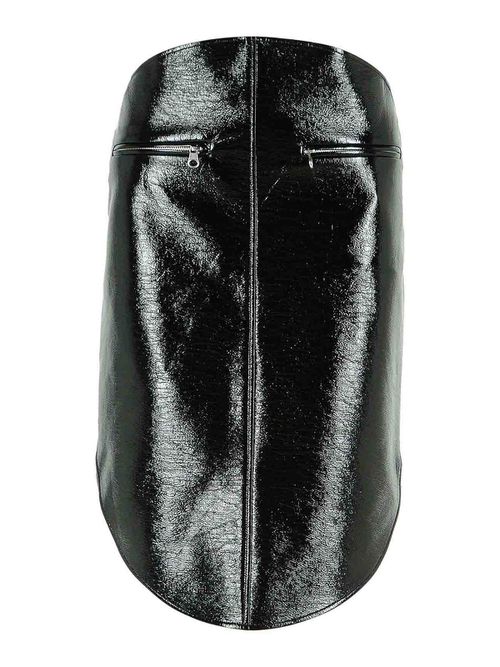 Black Cotton Blend Skirt