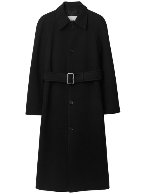 Belted wool coat - Black