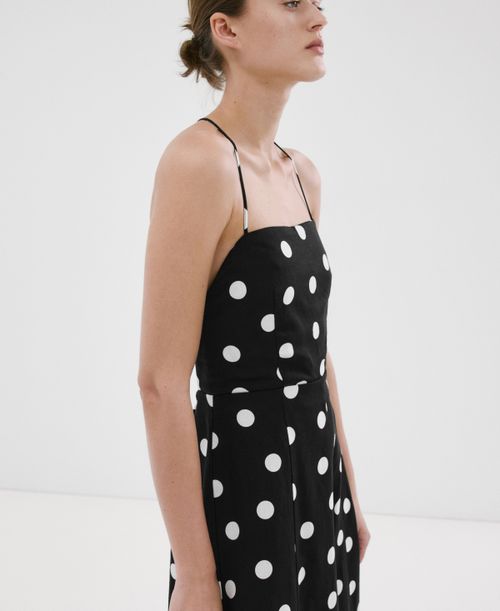 Women's Lyocell Polka Dot Dress - Black