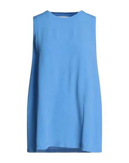 Woman Top Azure Size M Lyocell, Cotton