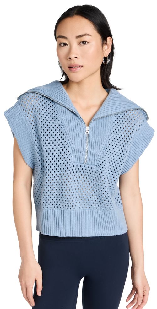Mila Half Zip Knit Sweater Ashley Blue 
