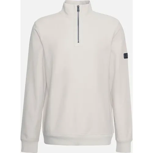 Men's Barbour International Samuel Half Zip Sweatshirt Mist - White - Size: SIZE 2xl