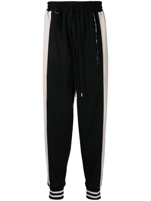 Stripe-detail track pants - Black