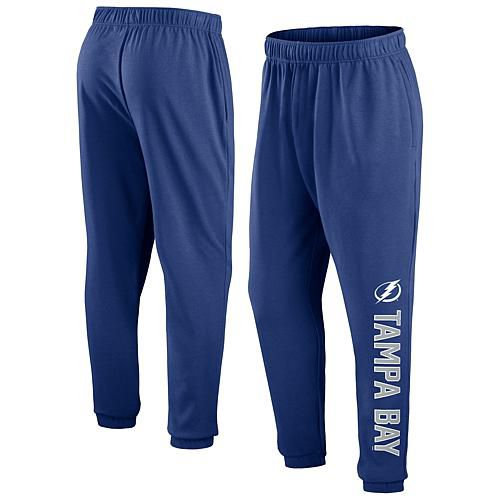 Men's Fanatics Blue Tampa Bay Lightning Chop Block Fleece Sweatpants - Size Medium