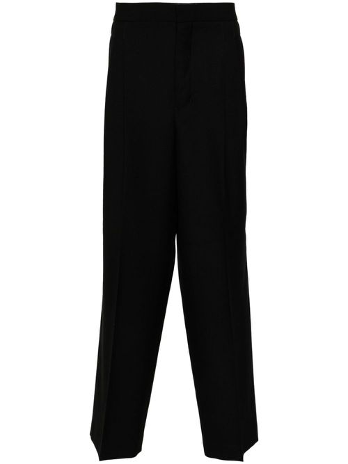 Pleat-detail trousers - Black