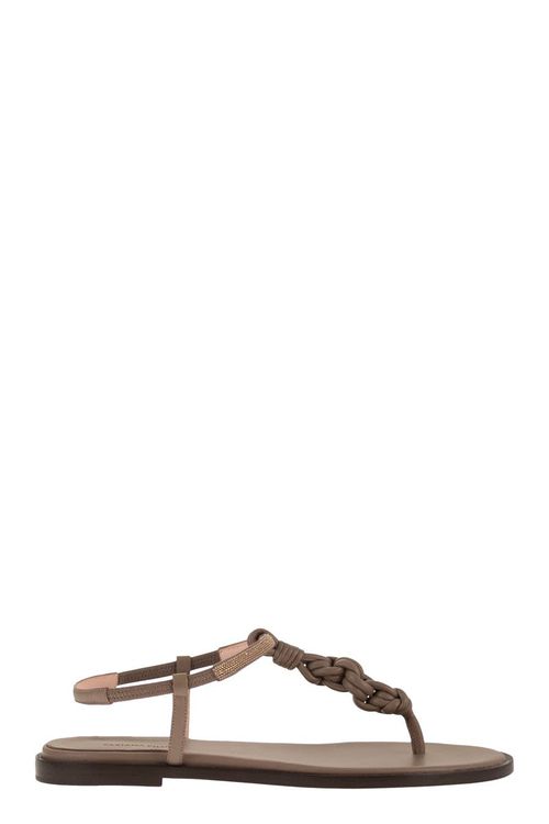 Fabiana Filippi Leather Thong Sandals With Braided Detai