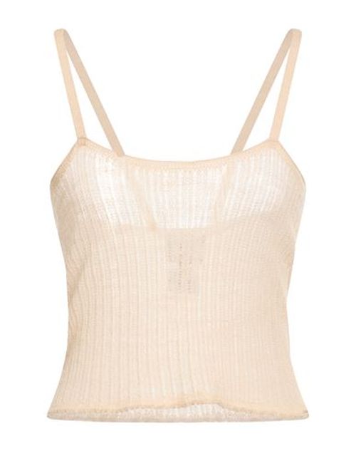 Crème Woman Top Beige Size L Acrylic, Merino Wool, Viscose