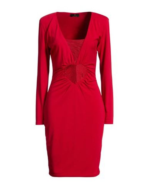 Woman Midi dress Brick Size M Polyester, Elastane