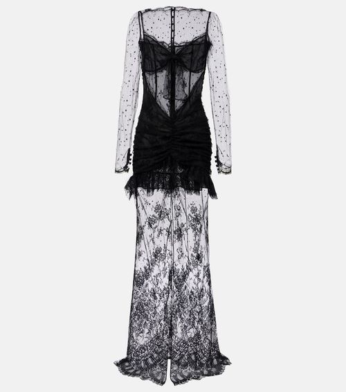 Alessandra Rich Sheer cotton-blend lace gown