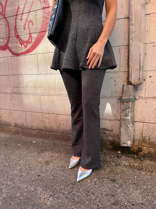 Down To Business Flare Pants In Grey