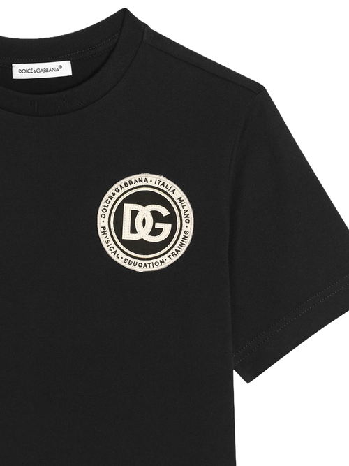 Dolce & Gabbana Cotton Logo Patch T-Shirt in Black - Black