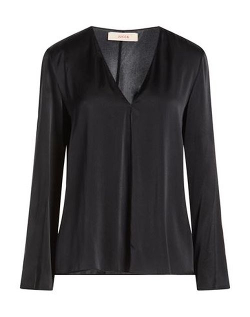 Woman Top Black Size 10 Silk, Elastane