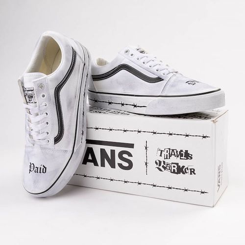 Vans Travis Barker Old Skool Skate Shoe - White / Black
