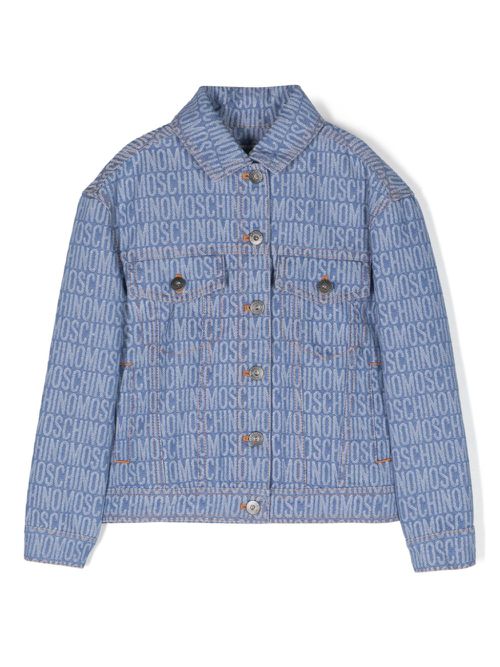 Monogram-jacquard denim jacket - Blue