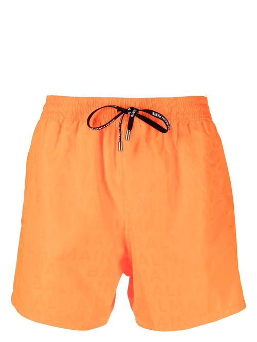 Logo-print drawstring swim-shorts - Orange