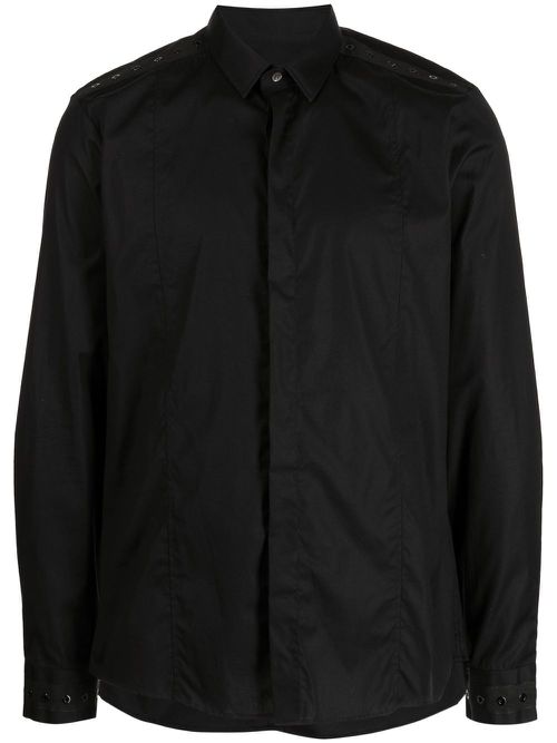 Eyelet-embellished shirt - Black