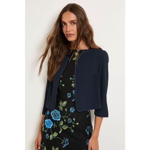 Wallis Womens Woven Collarless Jacket - Navy