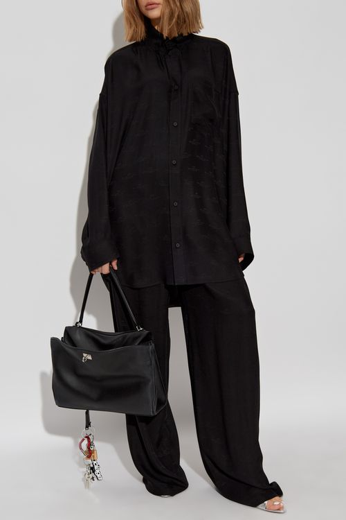 Silk Shirt With Pocket, Women's, Black
