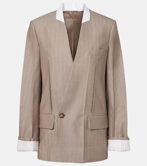 Herringbone virgin wool blazer