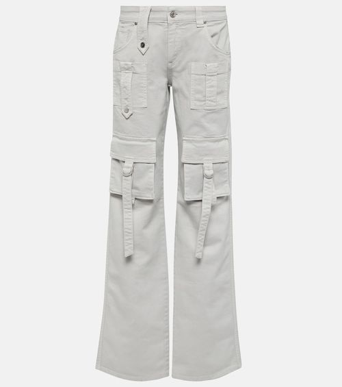 Low-rise denim cargo pants