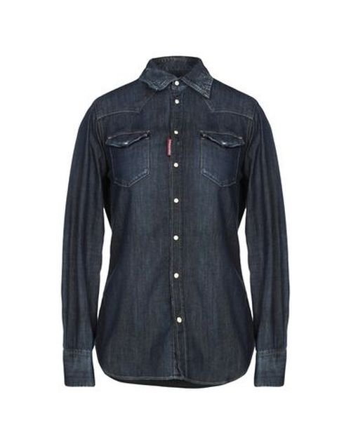 Woman Denim shirt Blue Size 0 Cotton, Elastane