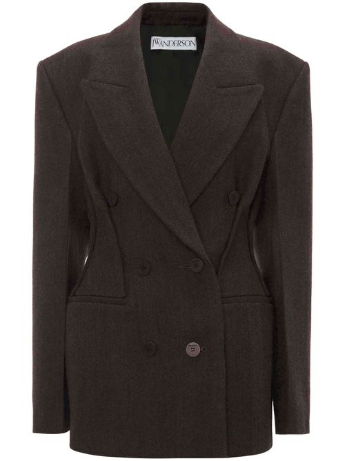 Double-breasted hourglass blazer - Green