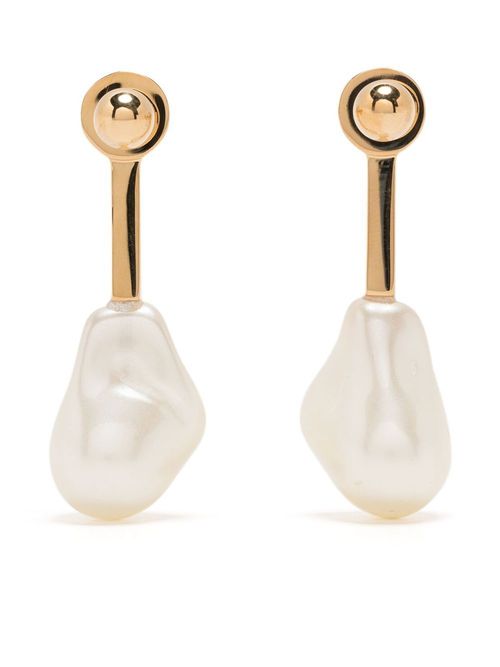 Pearl drop earrings - White