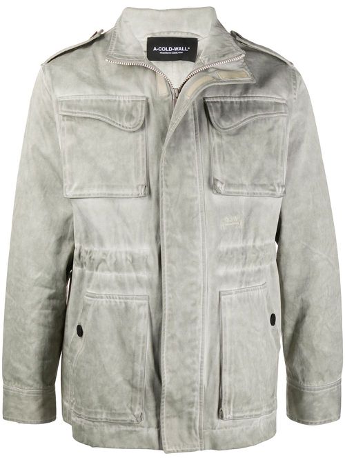 Single-breasted utility jacket - Grey
