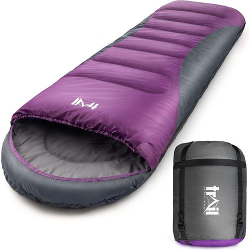Trail Alpine 400 Hooded Envelope Sleeping Bag 3 4 Season Camping Carry Bag