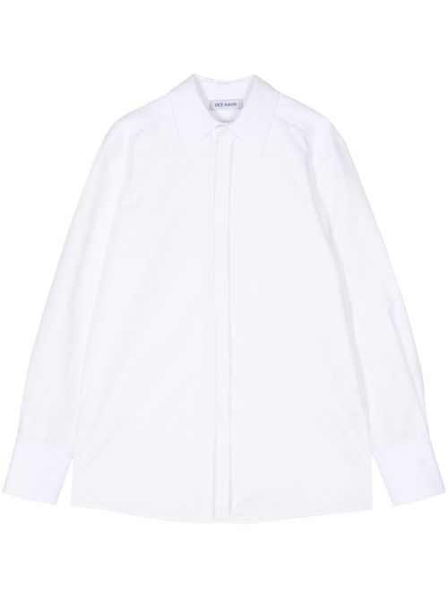 Pointed-collar cotton shirt - White
