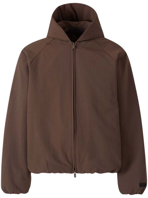 Hooded bomber jacket - Brown