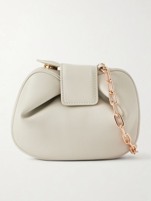 Soft Demi Leather Clutch - Gray