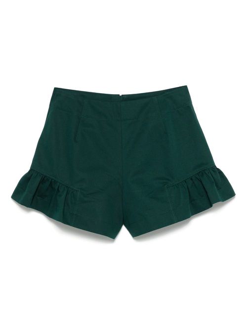 Ruched-detail shorts - Green