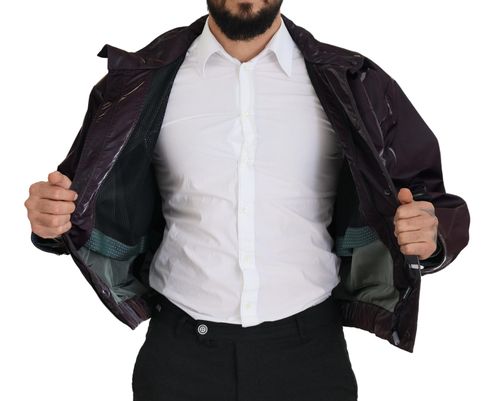 Nylon Collared Jacket — Purple