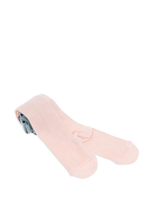 Heart-motif colour-blocked tights - Pink