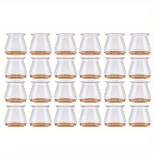 TEMU 24-pack Silicone Chair Leg Protectors With Felt Pads | Scratch-proof, , Noise Reduction, Suitable For Home And Office Furniture